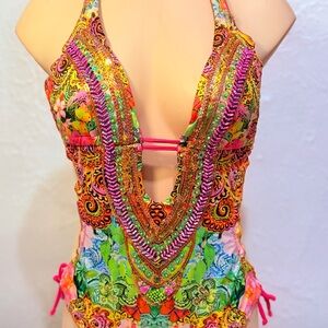 Colorful Patterned One Piece Swimsuit